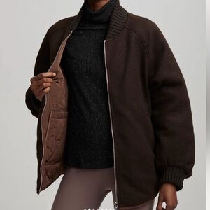 VARLEY Reno Reversible Quilt Jacket M Coffee Bean Brown Like New